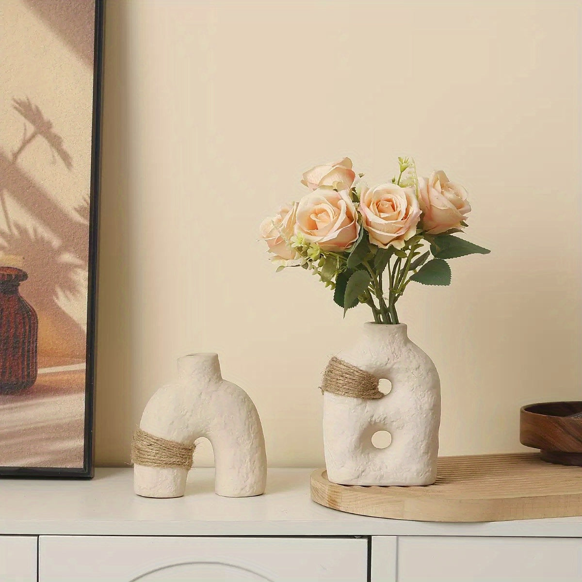 Vase en céramique au design géométrique – Élégance moderne