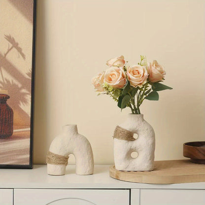 Vase en céramique au design géométrique – Élégance moderne