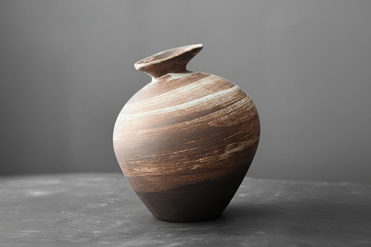 Vase Décoratif en Céramique Effet Pierre – Style Moderne