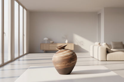 Vase Décoratif en Céramique Effet Pierre – Style Moderne