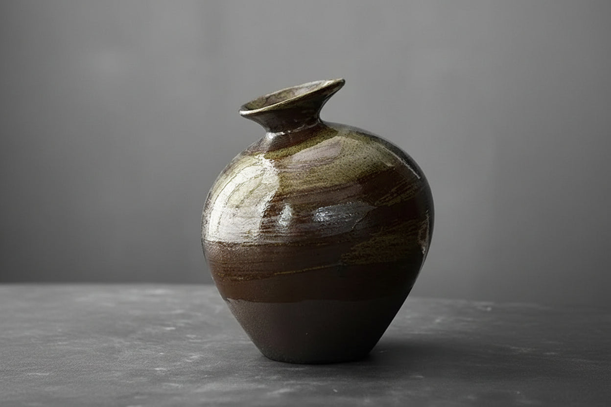 Vase Décoratif en Céramique Effet Pierre – Style Moderne