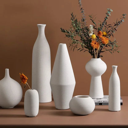 Vase Blanc en Céramique – Design Moderne et Épuré