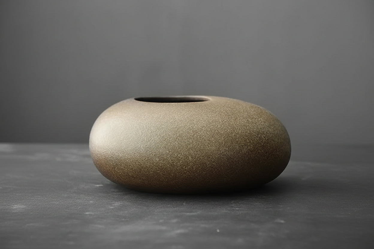 Vase Décoratif en Céramique Effet Pierre – Style Moderne