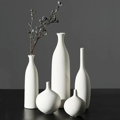 Vase Blanc en Céramique – Design Moderne et Épuré