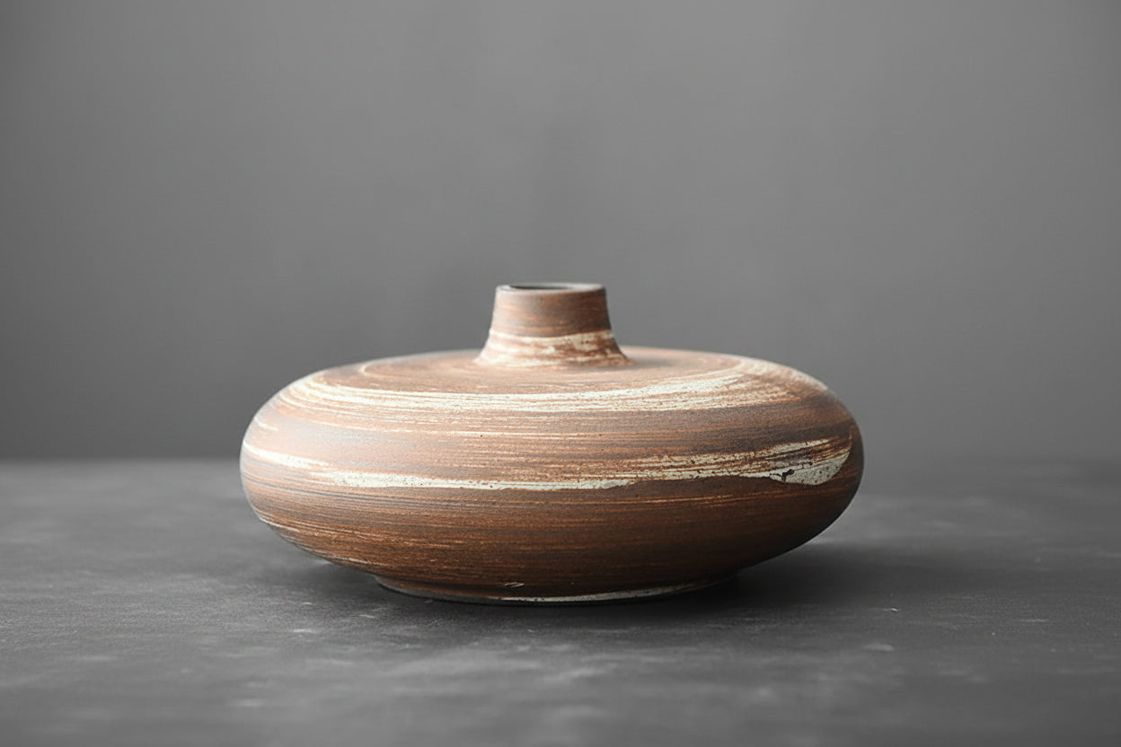 Vase Décoratif en Céramique Effet Pierre – Style Moderne