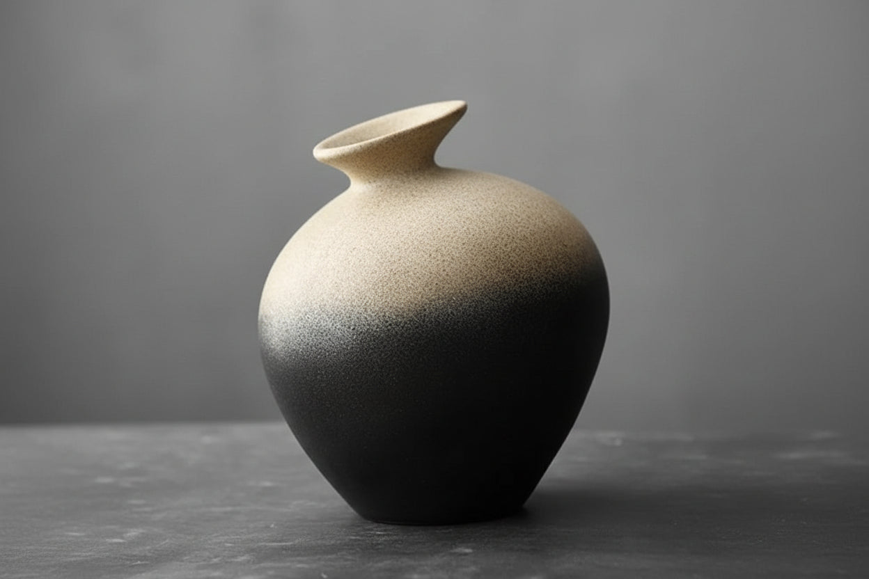 Vase Décoratif en Céramique Effet Pierre – Style Moderne