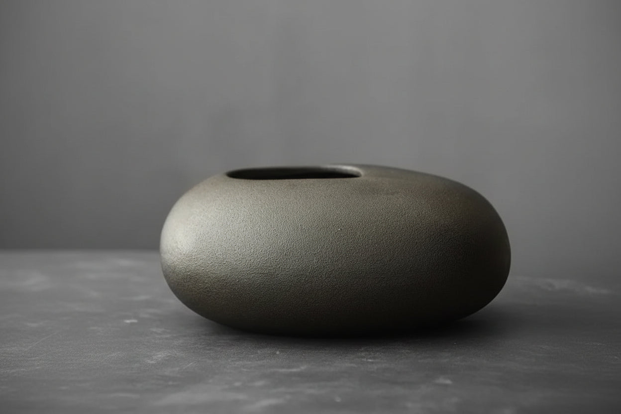 Vase Décoratif en Céramique Effet Pierre – Style Moderne