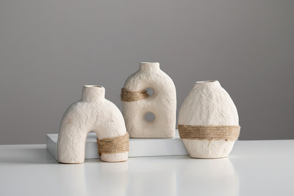 Vase en céramique au design géométrique – Élégance moderne